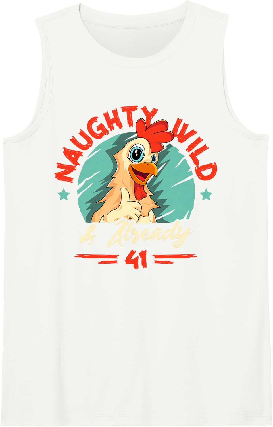 Chicken 41st Birthday Party Chick Barnyard Farm Theme Barn Sleeveless Tank Top - White