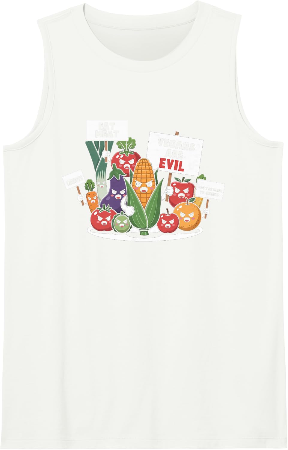 Vegetables Protest Vegetarian Vegan Food Plants Sleeveless Tank Top - White