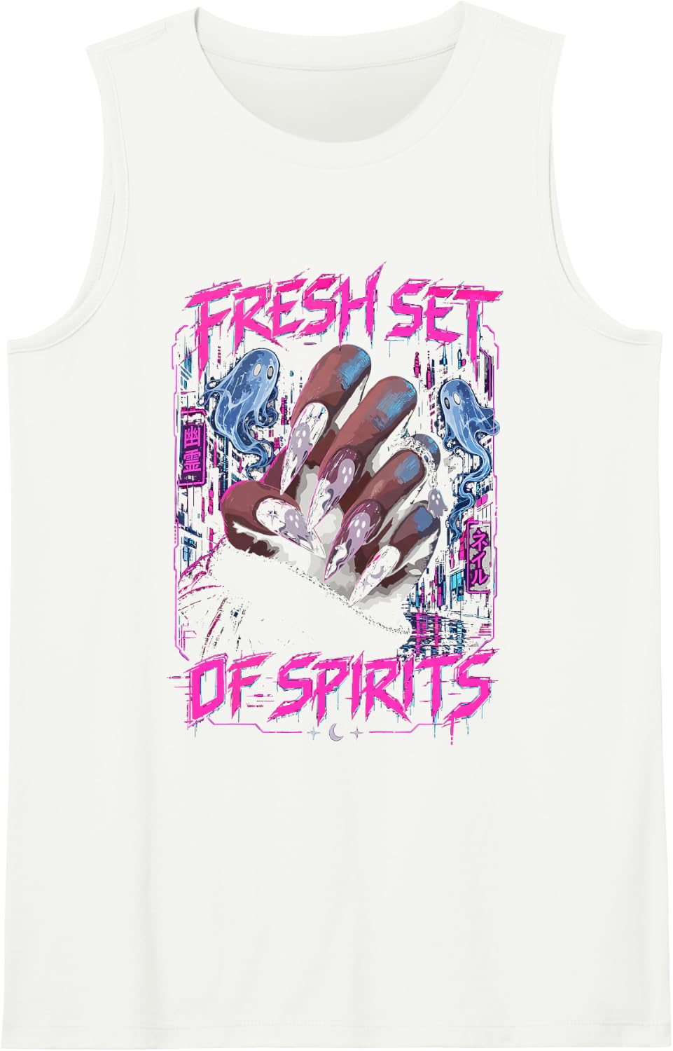 Funny Nail Tech Halloween - Manicurist Halloween Nail Artist Sleeveless Tank Top - White