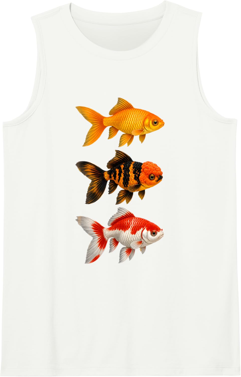 Goldfish Aquarist Fish Keeper Carassius Auratus Aquarium Fun Sleeveless Tank Top - White