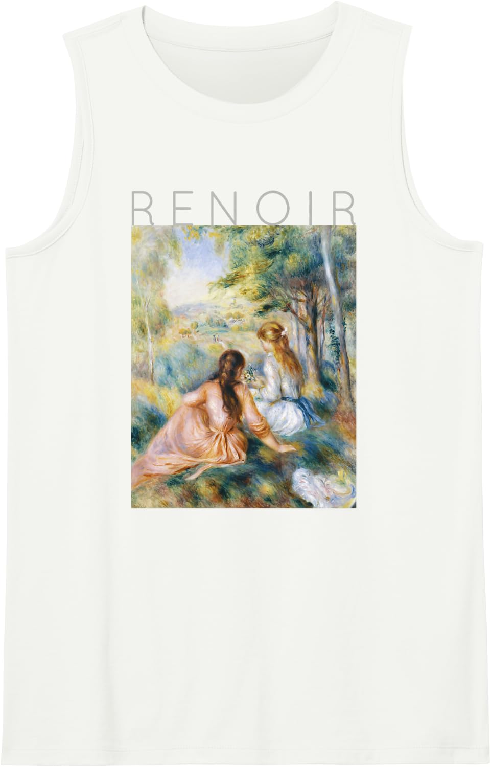 Auguste Renoir - On the Meadow - Spring Sleeveless Tank Top - White