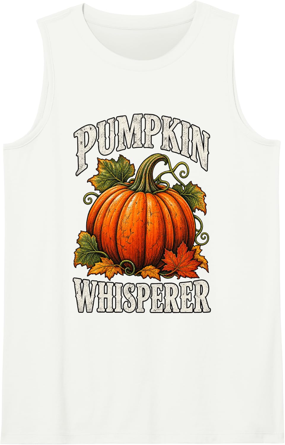 Pumpkin Whisperer Vintage Fall Spice Halloween Gardener Mom Tank Top - White