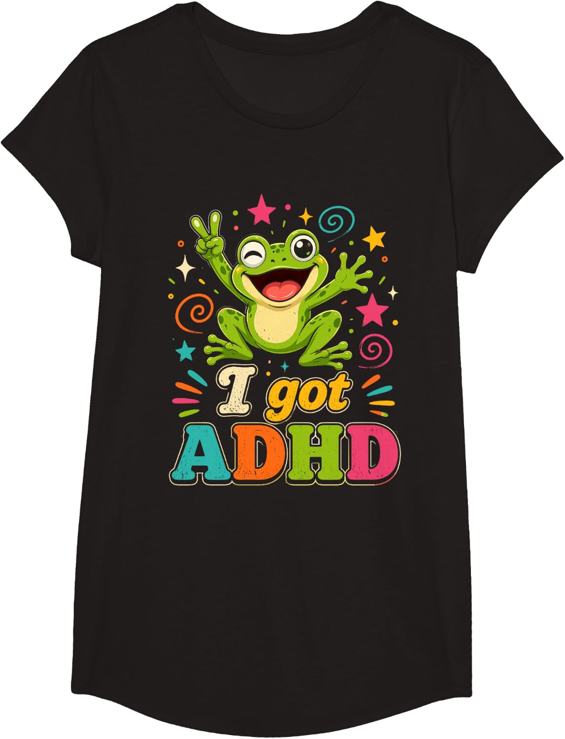 I got ADHD Graphic T-Shirt - Girls Black