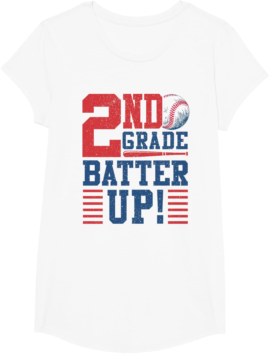 Second Grade Shirt Kids Baseball Batter Up 2nd Grade Back To School T-Shirt Tee - Girls White