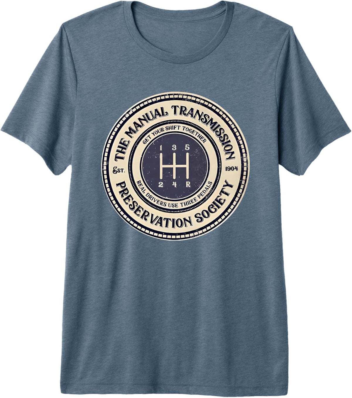 5 Speed The Manual Transmission Preservation Society Premium Tri-Blend T-Shirt - Slate Grey