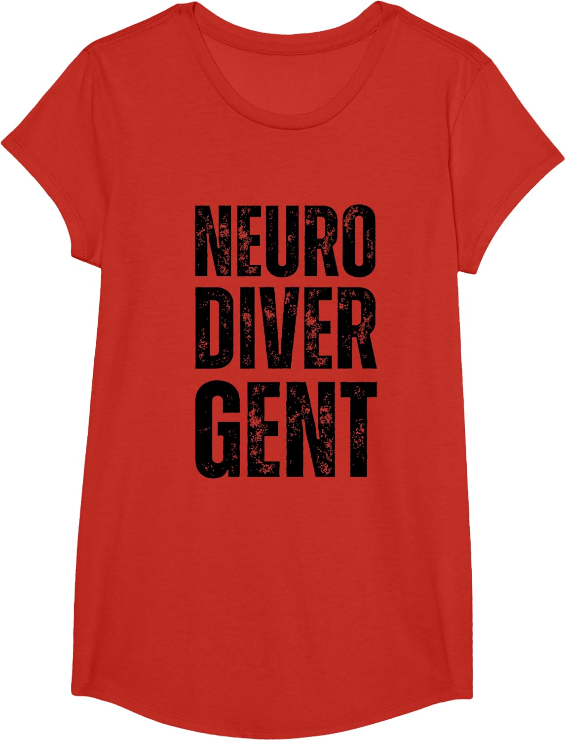Neurodivergent Pride ADHD Autism Awareness Neurodiversity T-Shirt - Girls Red