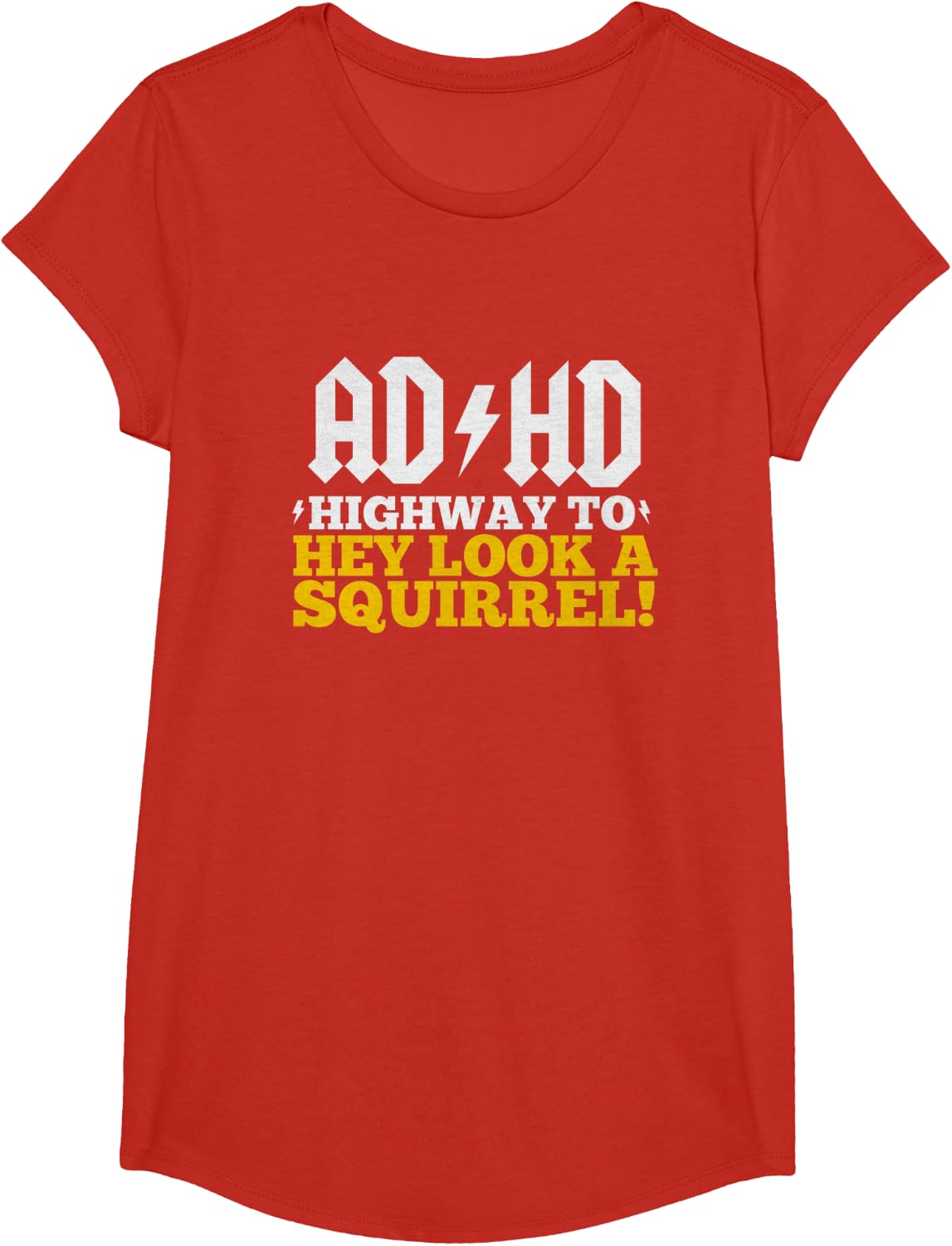 ADHD 'Highway To' Hey Look A Squirrel! T-Shirt - Girls Red