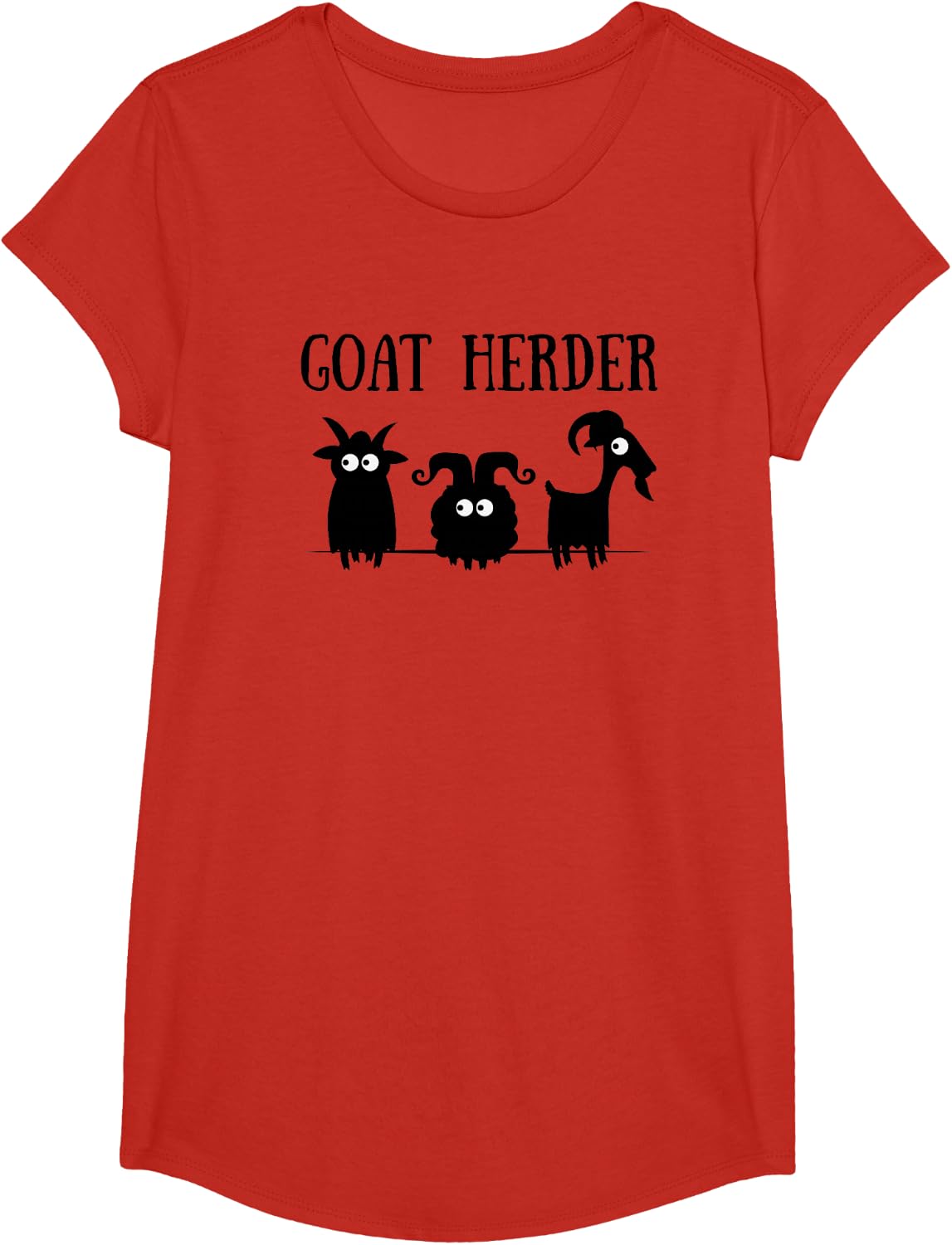 Goat Herder T-Shirt for Introverts Funny Goat Tees Gift for Women Men Farm Animal Lovers - Girls Red