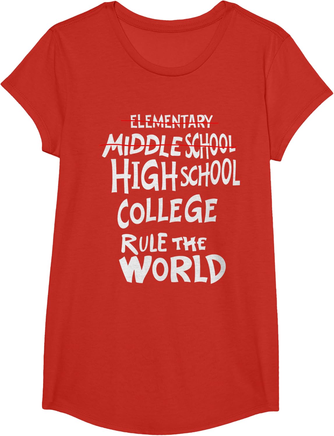 Funny Junior High Middle School Graduation T-Shirt - Girls Red