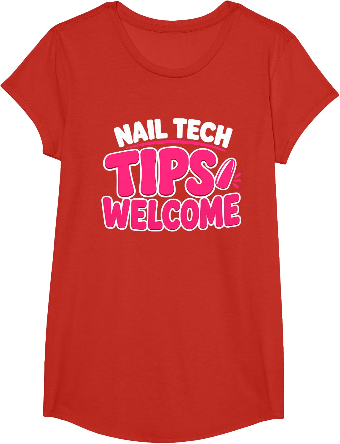 Nail Tech Tips Welcome T-Shirt - Girls Red