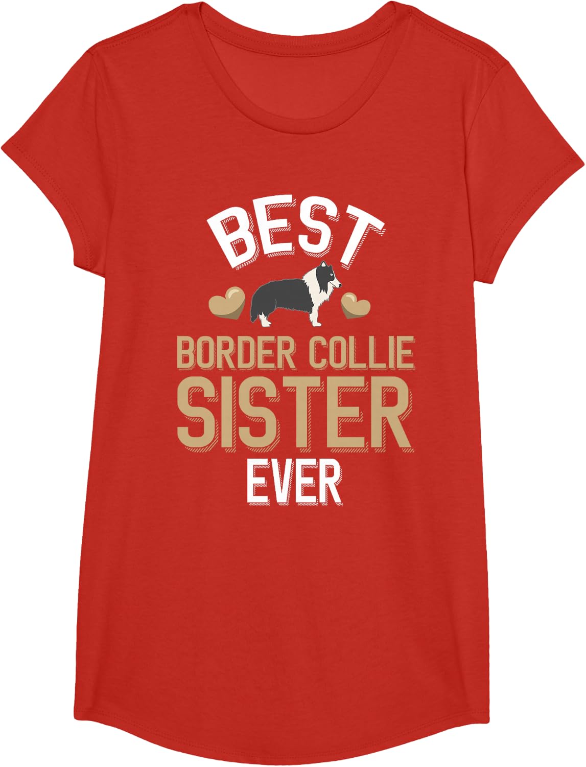 Best Border Collie Sister Ever T-Shirt - Girls Red