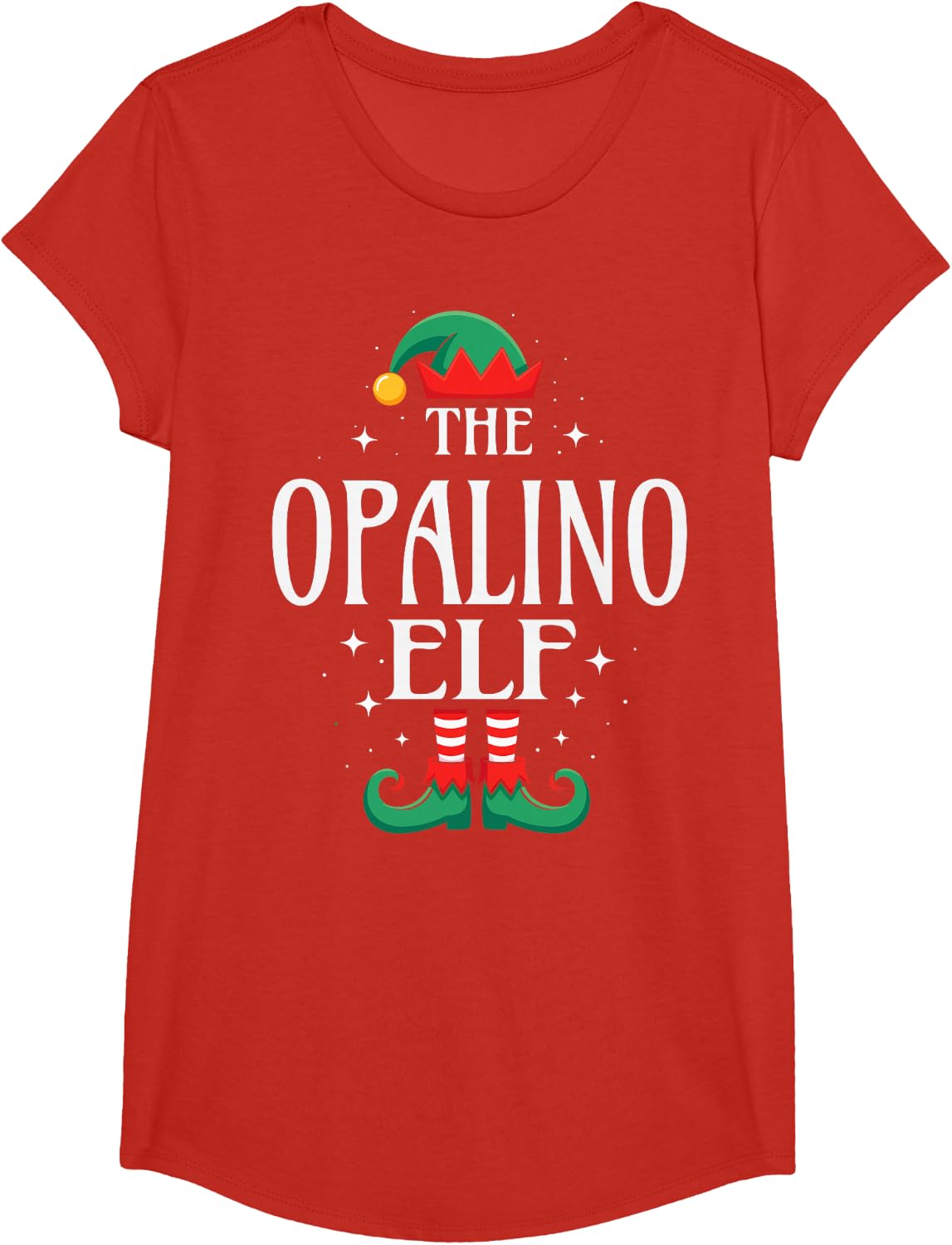 The Opalino Elf Funny Christmas Grandpa Matching Family T-Shirt - Girls Red