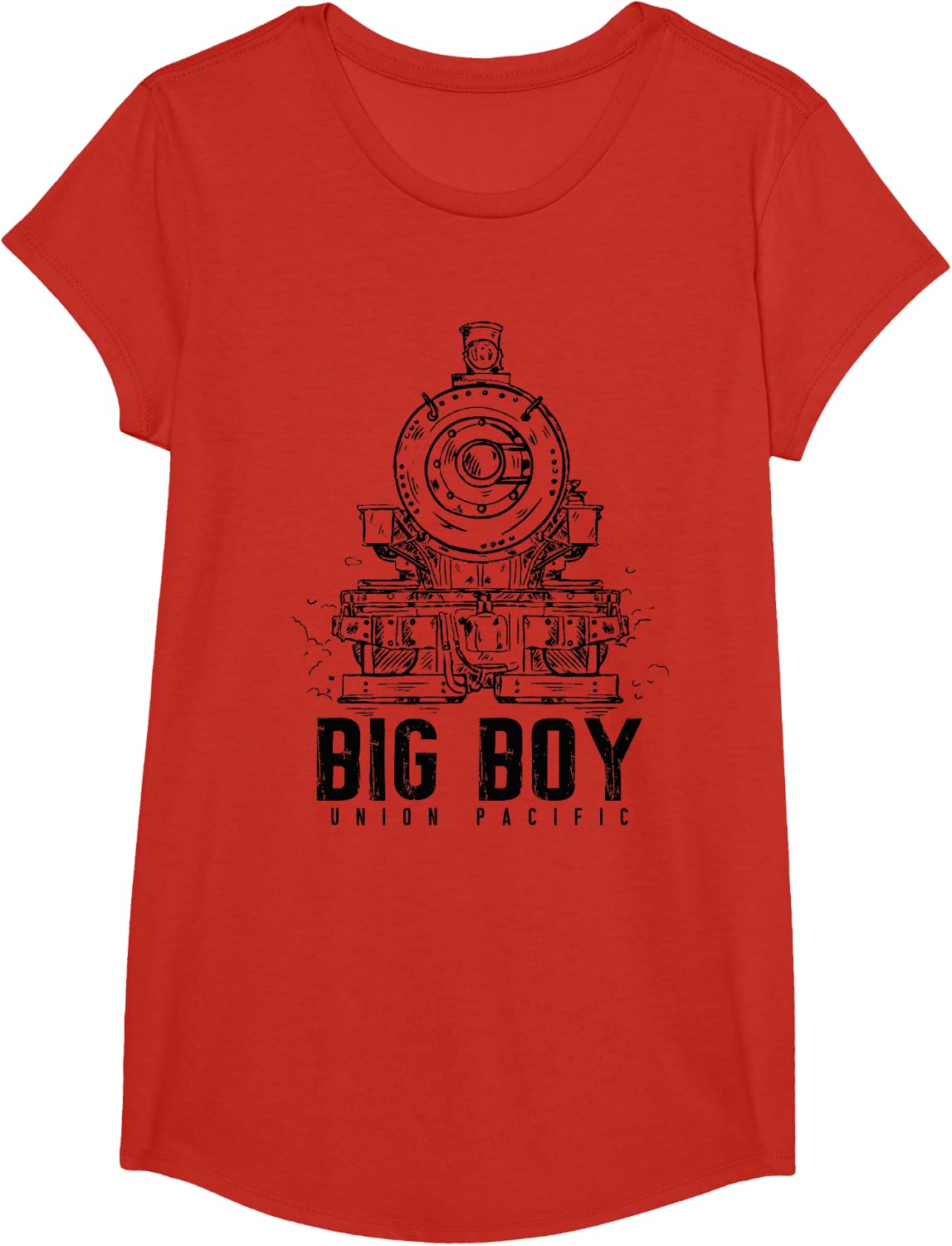 Big Boys Union Pacific Types of Trains Locomotives Apparel T-Shirt - Girls Red