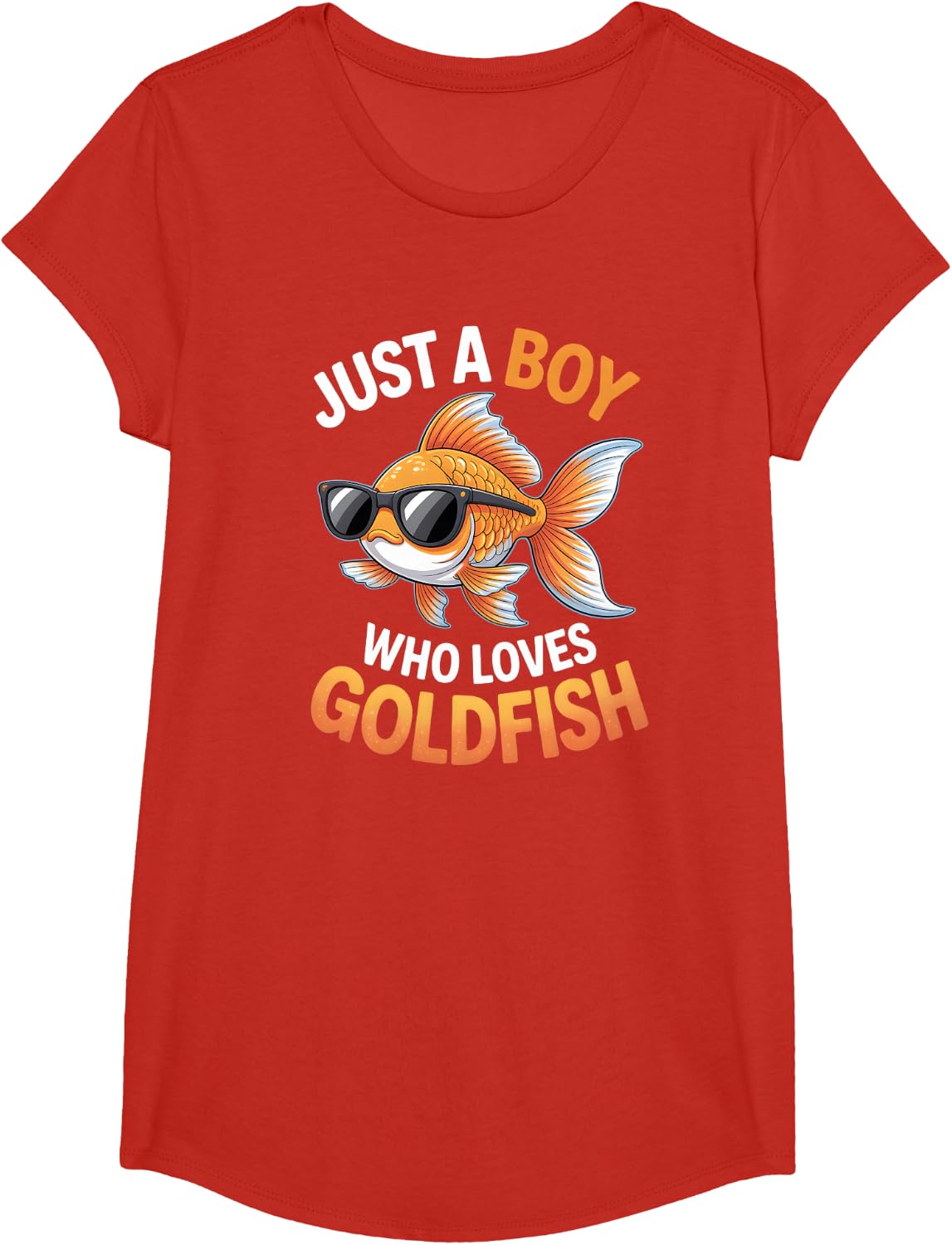 Boys Goldfish T-Shirt - Girls Red