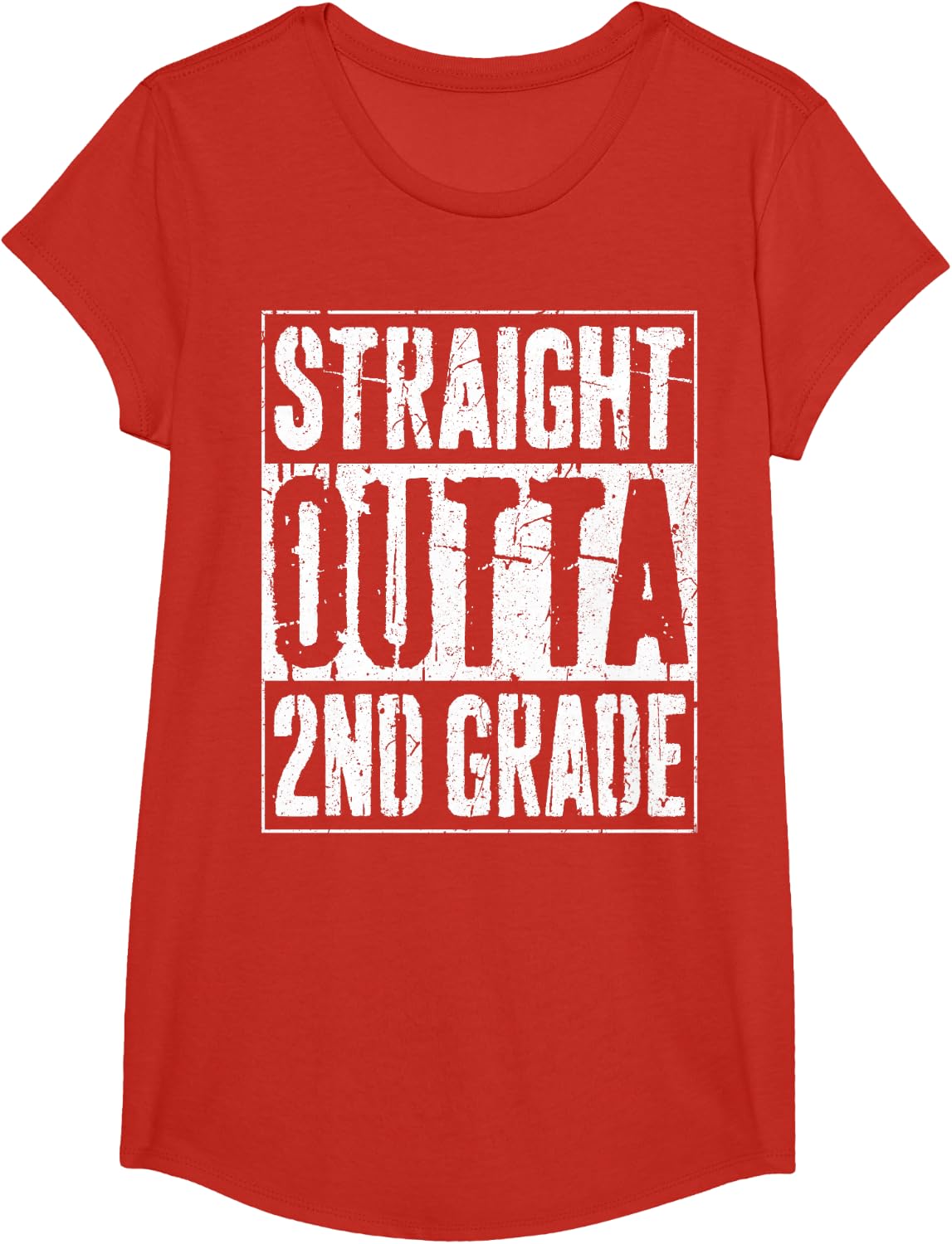 Straight Outta 2nd Grade Shirt Second Grade Graduation T-Shirt - Girls Red