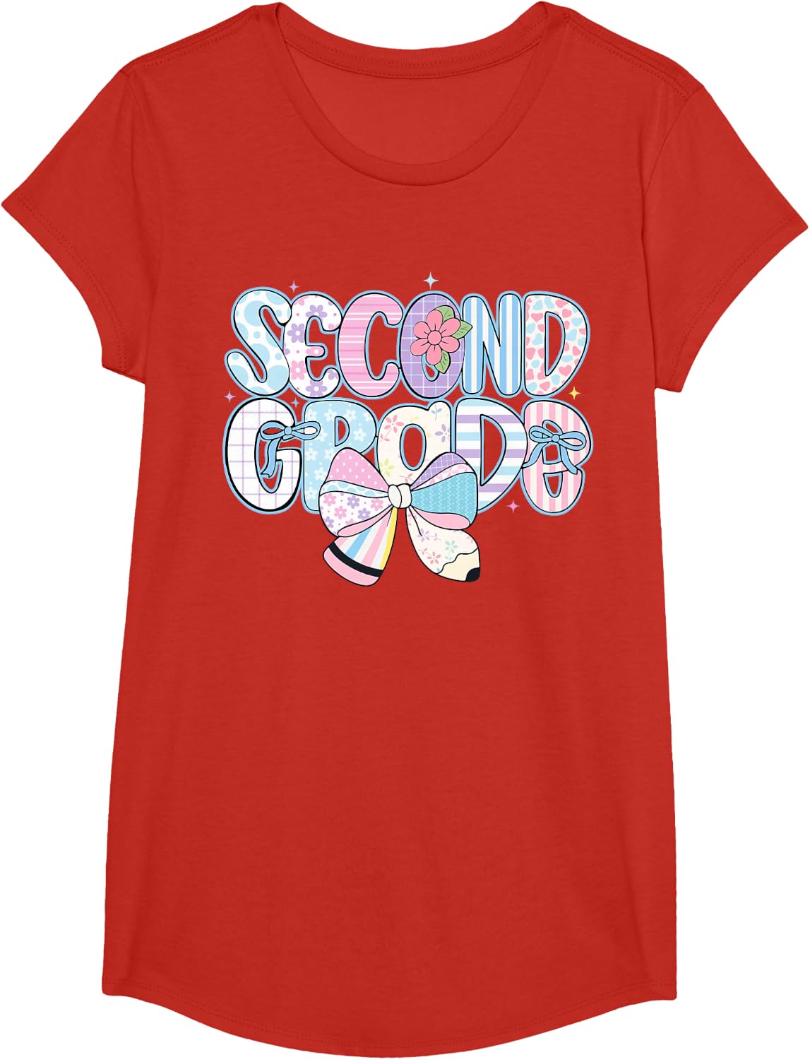 Second Grade Dude Back to School 2nd Grade Teacher Girl Kid T-Shirt - Girls Red