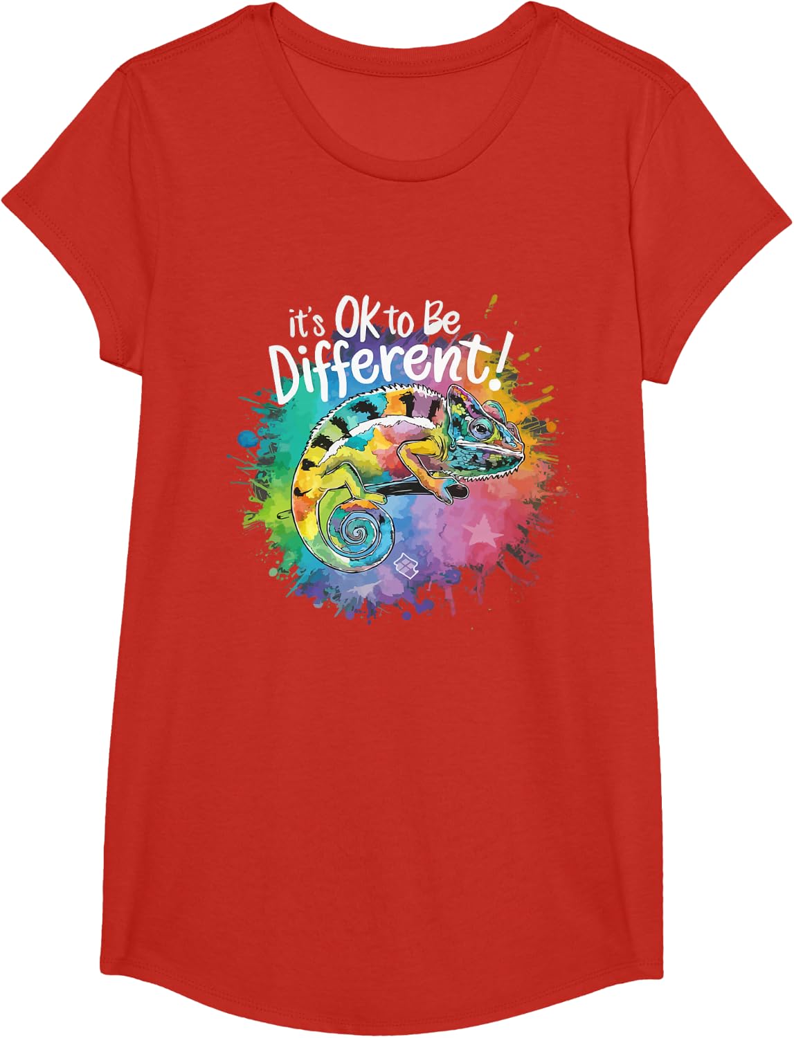 Autism Awareness Chameleon Animal Its Ok To Be Different T-Shirt - Girls Red