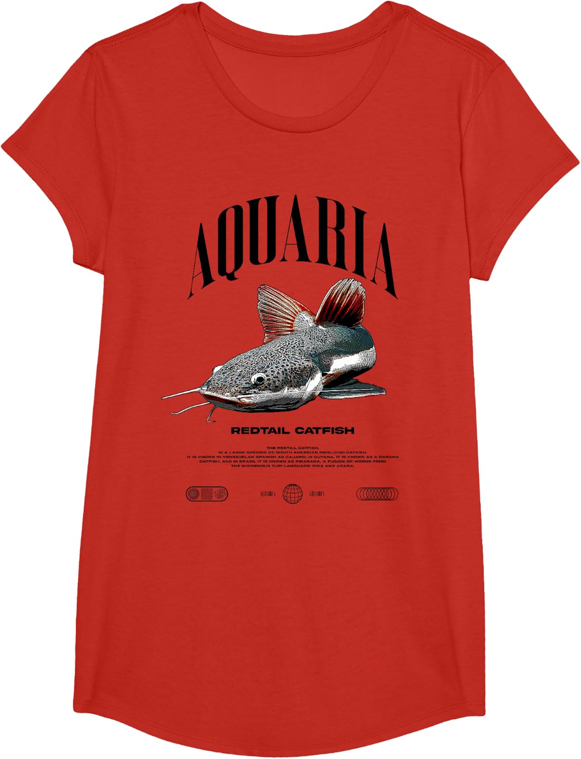 Redtailed Catfish Water Change Monster Fish T-Shirt - Girls Red