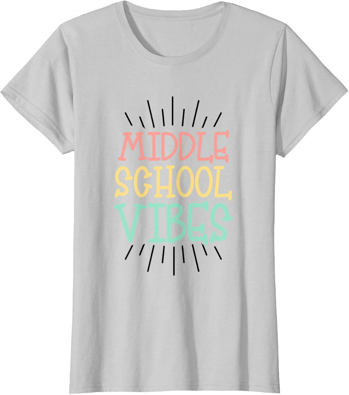 Middle School Teacher - Middle School Vibes T-Shirt - Silver Grey