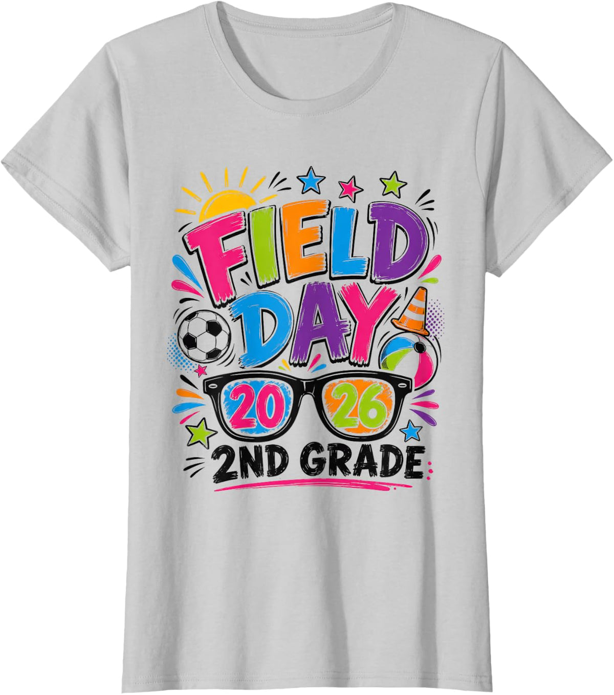 Field Day 2nd Grade T-Shirt Fun Day Tees for Teacher Student Second Grade School Shirt - Silver Grey