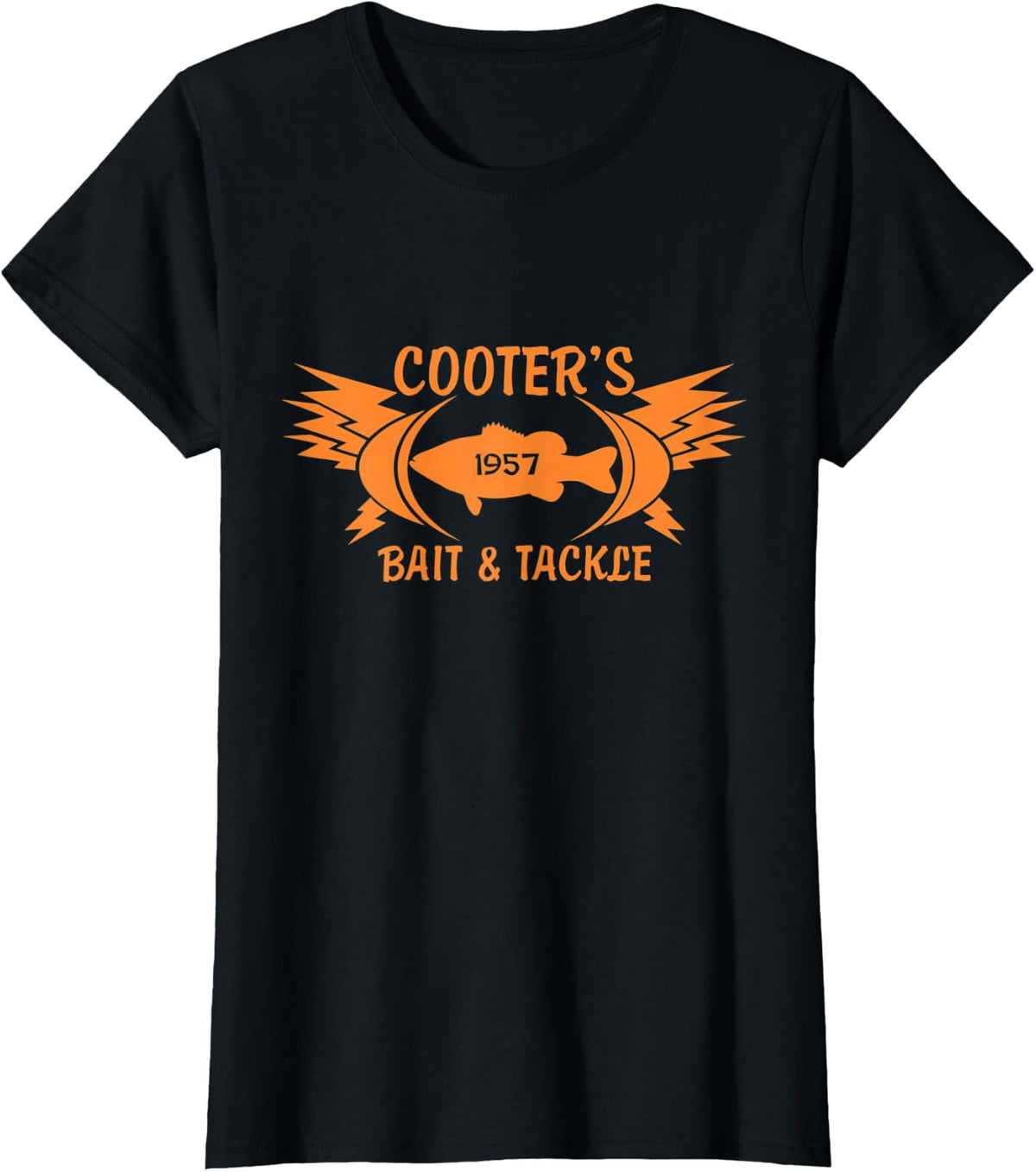 Cooter's Bait & Tackle Fishing Angler Fish T-shirt. - Black