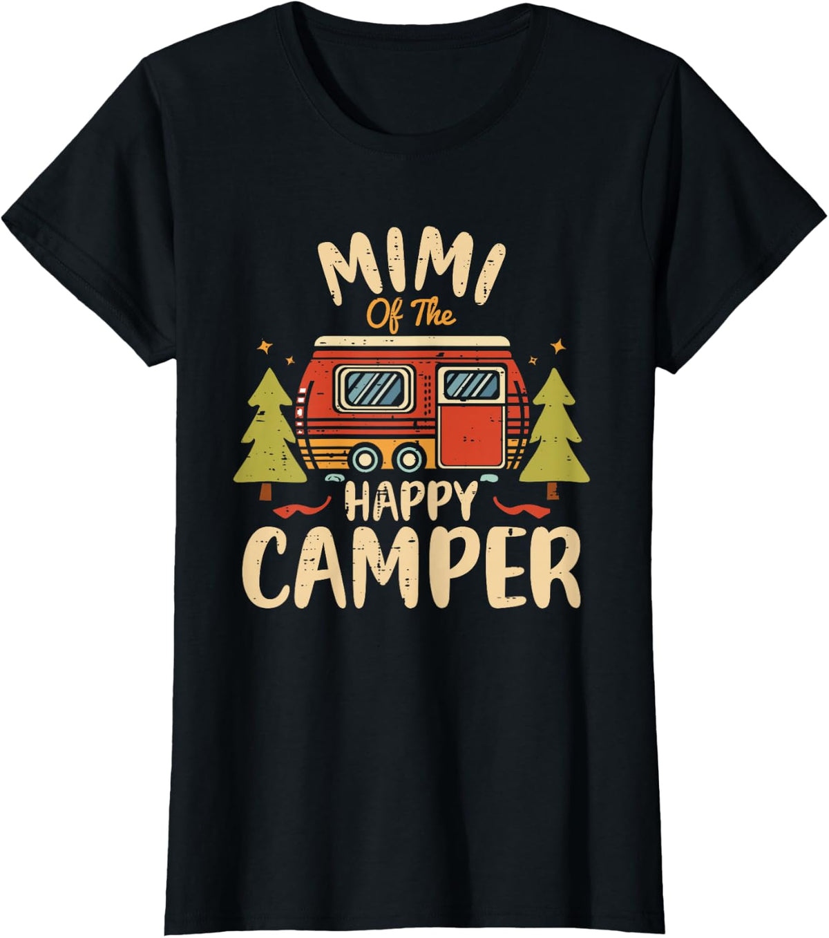 Mimi of Happy Camper 1st Birthday Party Retro Mimi T-Shirt - Black