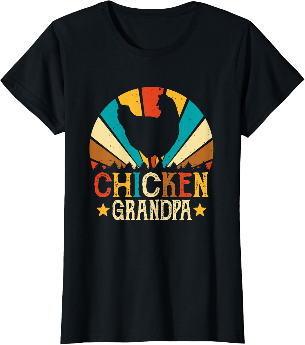 Chicken Grandpa Funny Poultry Farm Chicken T-Shirt - Black