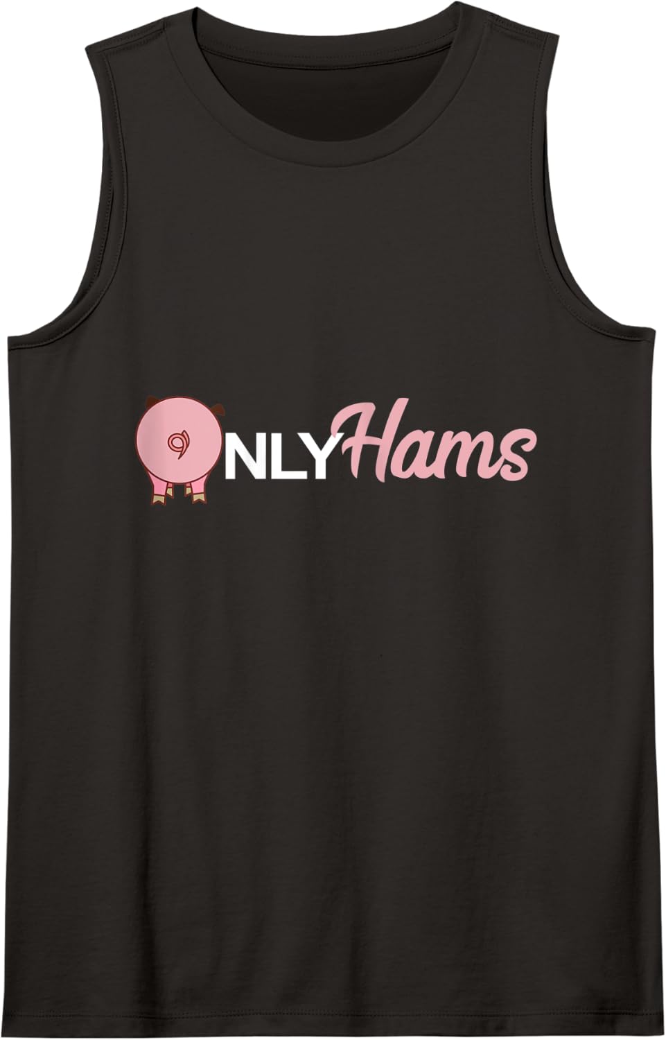 Funny Pig Only Hams Funny Pork Shirt Pig Farmer Tank Top - Black