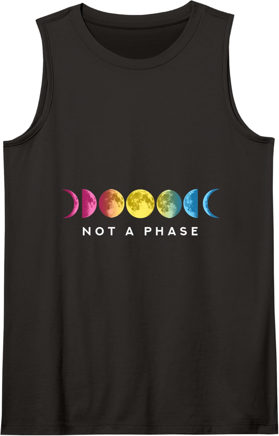 Not a phase Moon LGBT Gay Pride Pansexual Tank Top - Black