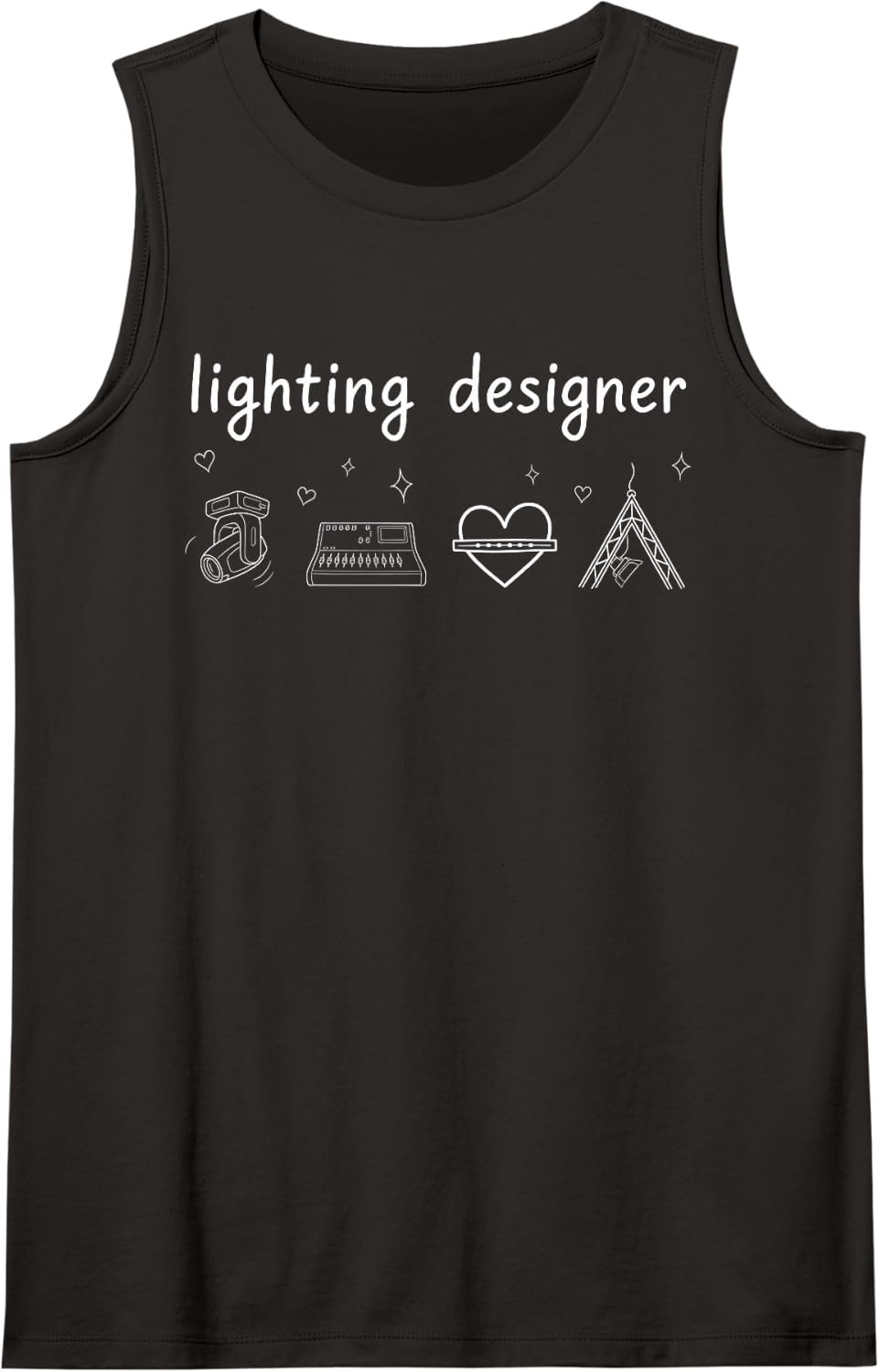 Lighting Designer Stage Theatrical Architectural Technician Sleeveless Tank Top - Black