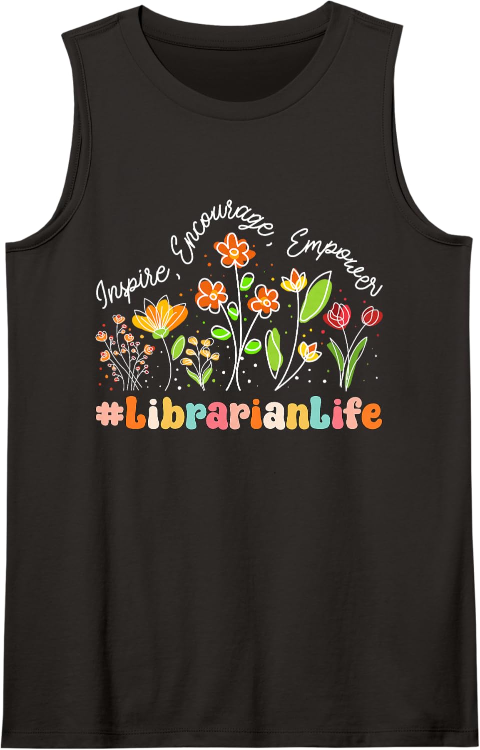 Librarian Life Appreciation Week Teacher Back to School Sleeveless Tank Top - Black