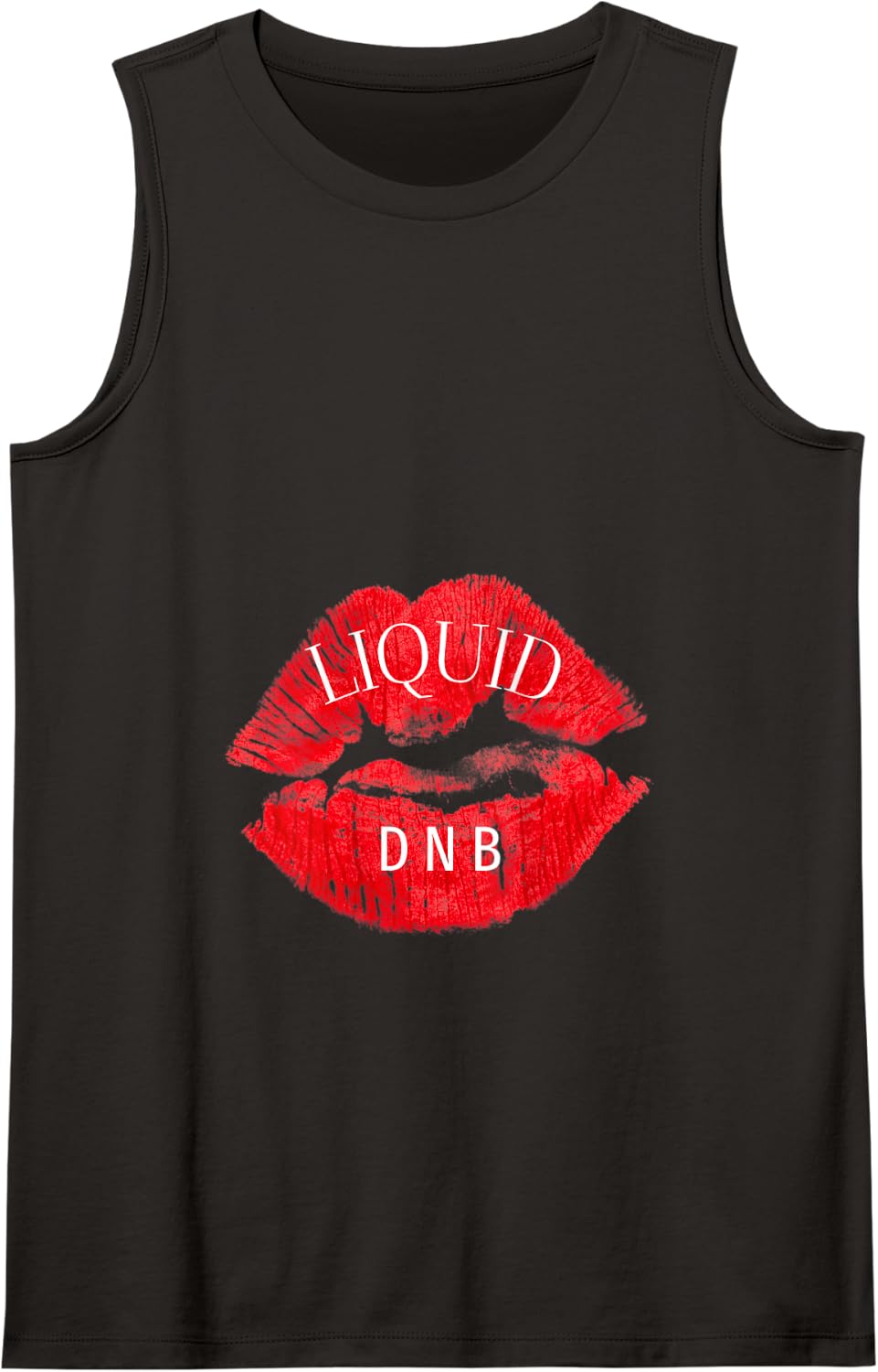 Liquid Drum And Bass Liquid Funk DnB Kiss Lips Tank Top - Black