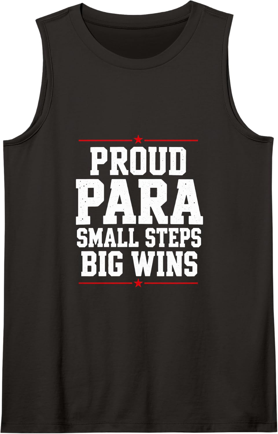 Proud para Small Steps Big Wins Special Education Sleeveless Tank Top - Black