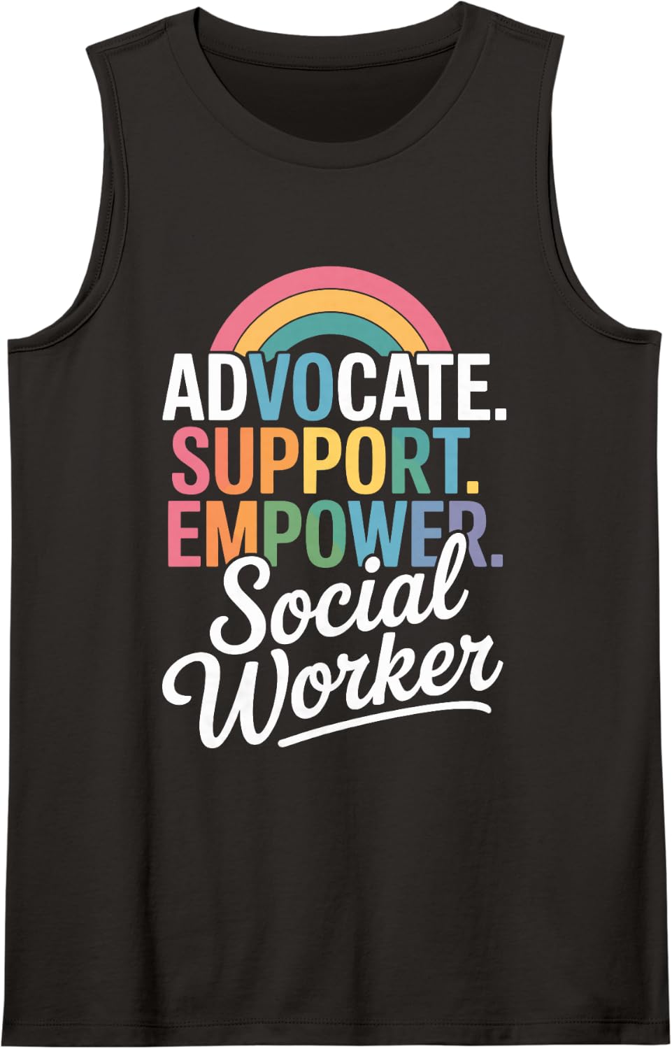 Advocate Support Empower Social Worker Sleeveless Tank Top - Black