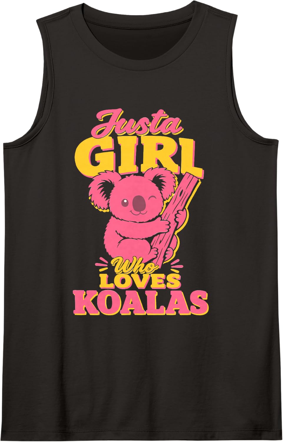 Cute Koala Girl Australian Sleeveless Tank Top - Black