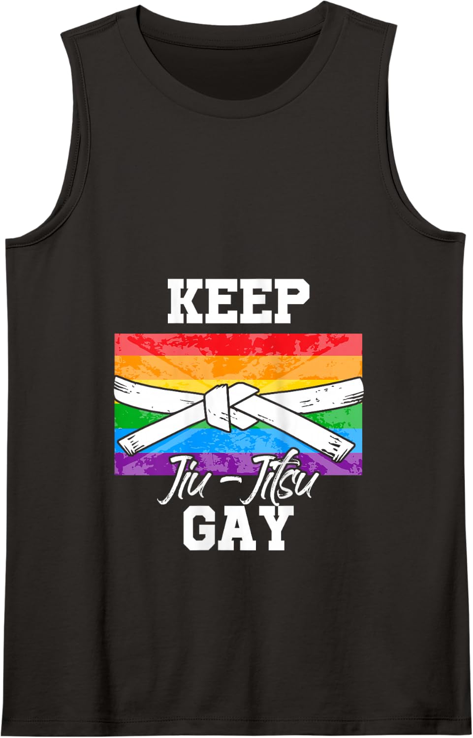 Keep Jiu Jitsu Gay LGBT Pride Month Ally Flag Tank Top - Black