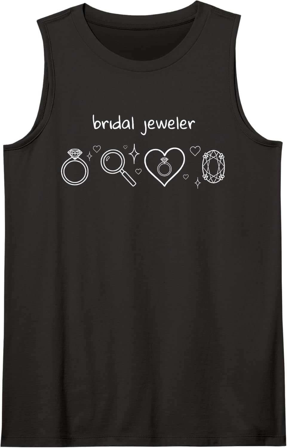 Bridal Jeweler Engagement Ring Designer Custom Ring Maker Sleeveless Tank Top - Black