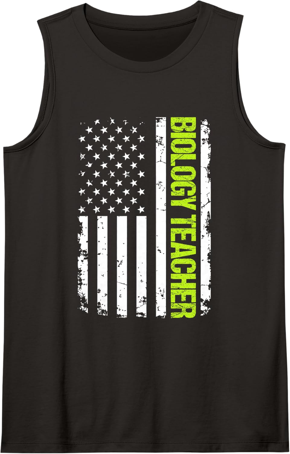 Biology Teacher USA Flag Sleeveless Tank Top - Black