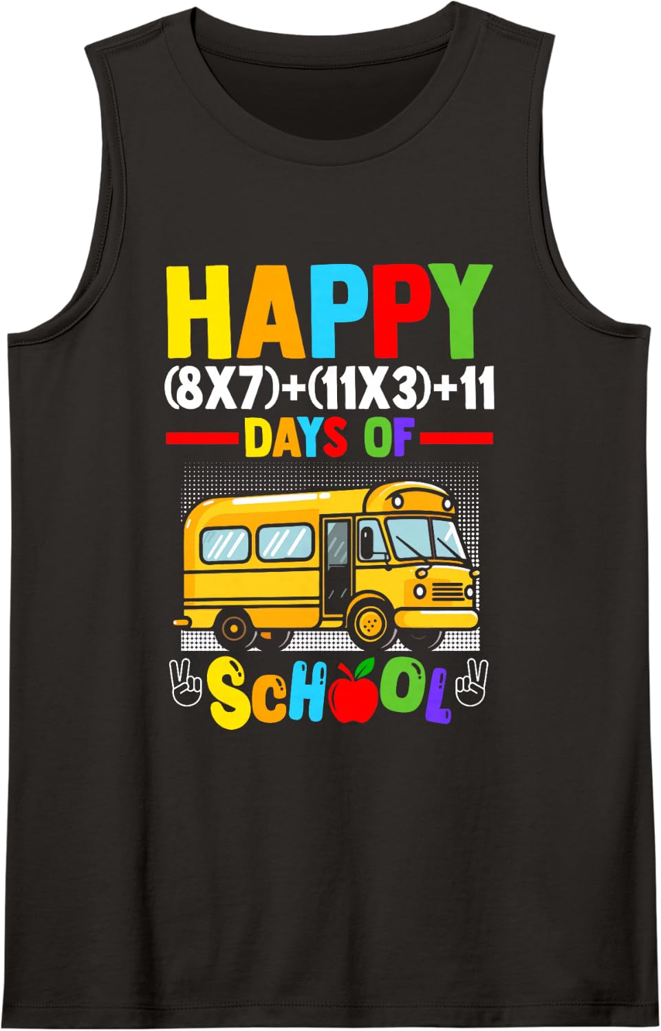 Happy 100 Days of School Math Teacher Student Tank Top - Black