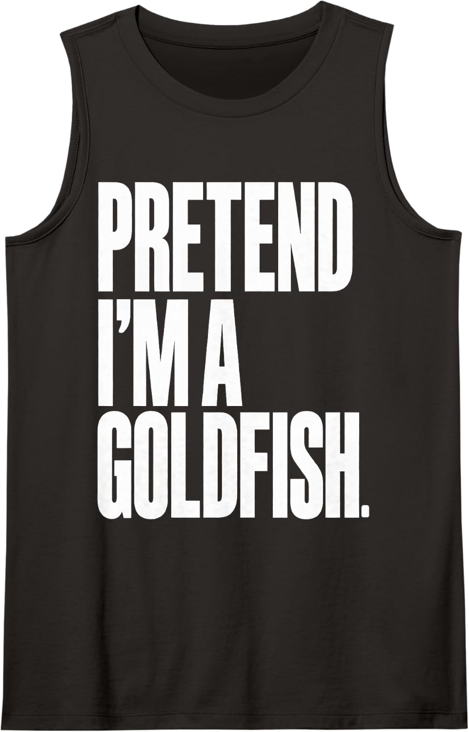 Halloween Pretend I'm Goldfish Costume Lazy Kids Gold-Fish Sleeveless Tank Top - Black