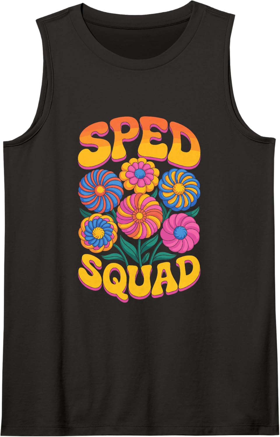 SPED Squad Teacher Team Pencil Shirt Tank Top - Black