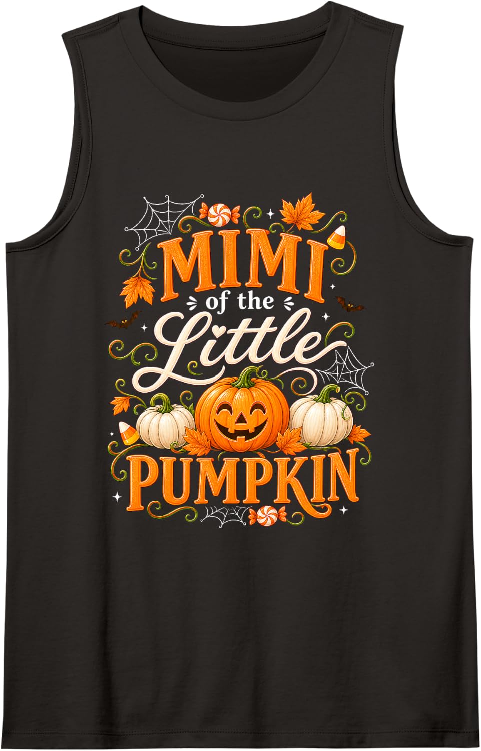Mimi of the Little Pumpkin Halloween Autumn Family Moments Sleeveless Tank Top - Black