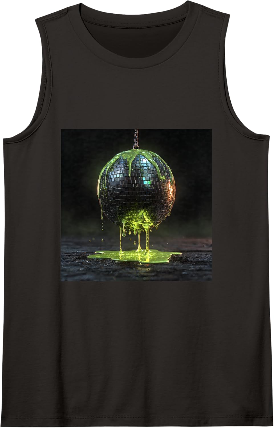 Slime Disco Weird Core Grunge Tank Top - Black