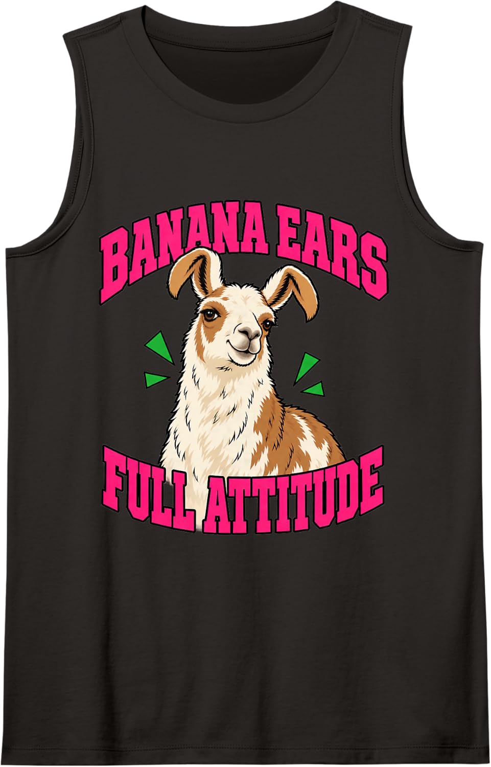 Llama Farm Banana Ears Full Attitude Owner Barn Mom Hiking Sleeveless Tank Top - Black