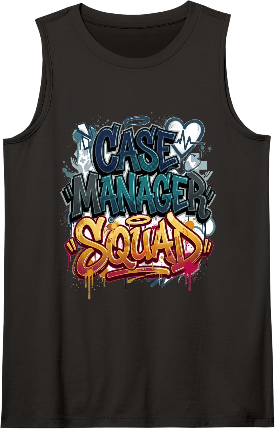 Case Manager Social Worker Team Sleeveless Tank Top - Black