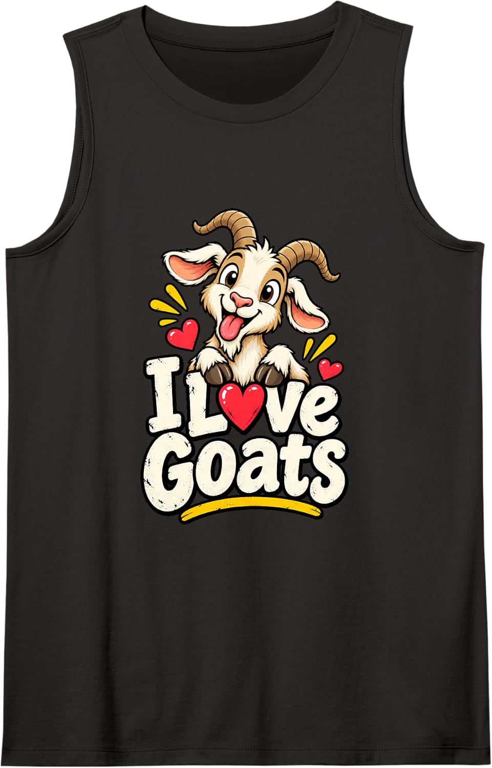Goat Lover Homestead Farm Animal Humor Sleeveless Tank Top - Black