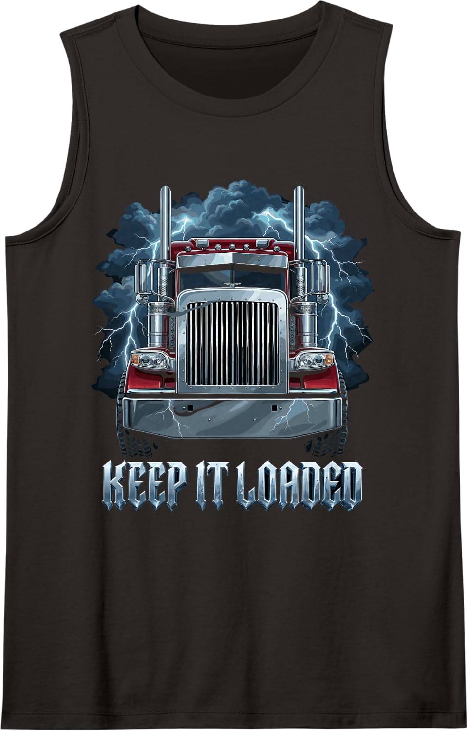 Keep it Loaded Trucker Semi Truck Driver Trucking Big Rig Sleeveless Tank Top - Black