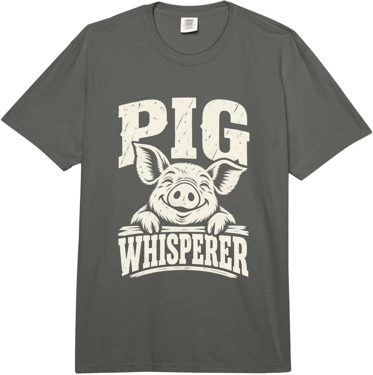 Swine Farmer Funny Pig Lover Comfort Colors Adult Heavyweight T-Shirt - Adult Unisex Dark Grey