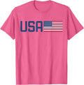 USA Shirt Women Men Kids American Flag 4th of July Patriotic T-Shirt - Pink Heather