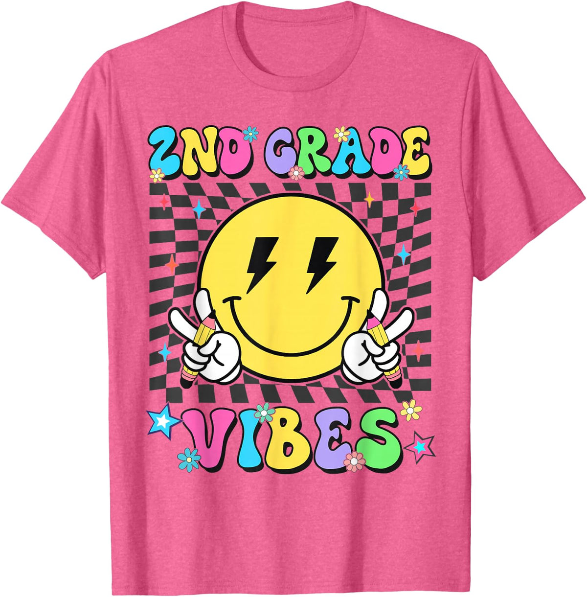 2nd Grade For Girls Boy Teacher Second Grade Back to School T-Shirt - Pink Heather